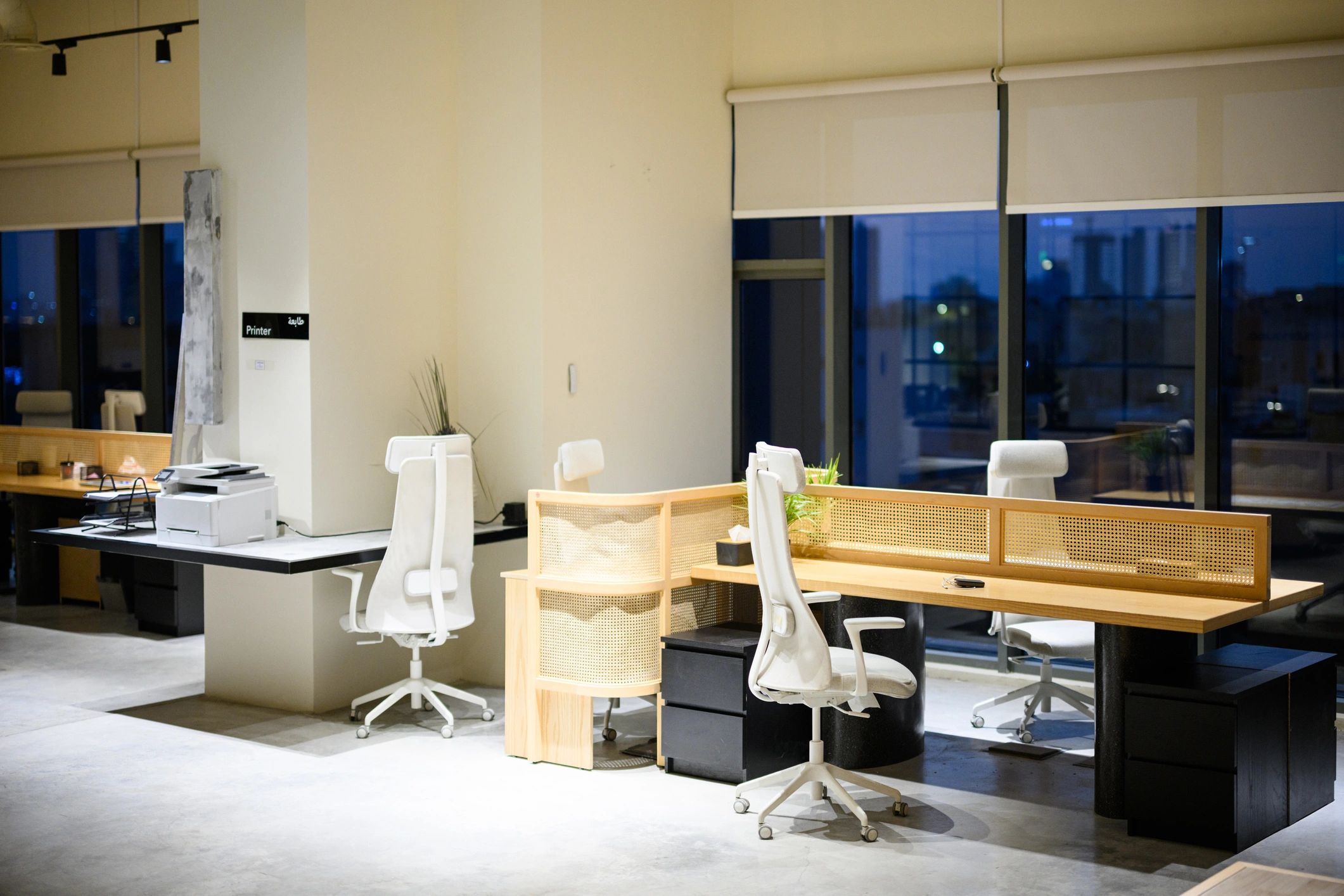 Modern coworking office interior representing secure business operations